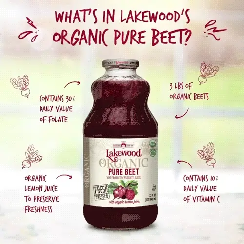 Lakewood Organic Pure Beet Juice | 32oz - Image 4